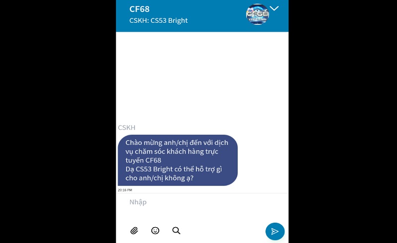 Nhân viên CSKH CF68 Club có tốc độ phản hồi nhanh